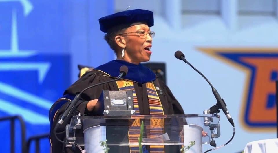 Shirley Basfield Dunlap at commencement