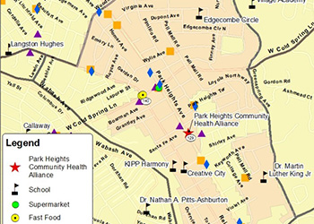 Food Deserts and Food Outlets (Southern Park Heights Community) Baltimore, MD 2015