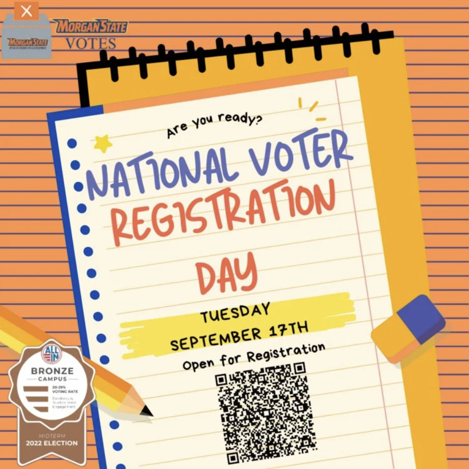 National Voter Registration Day graphic Tuesday September 17th