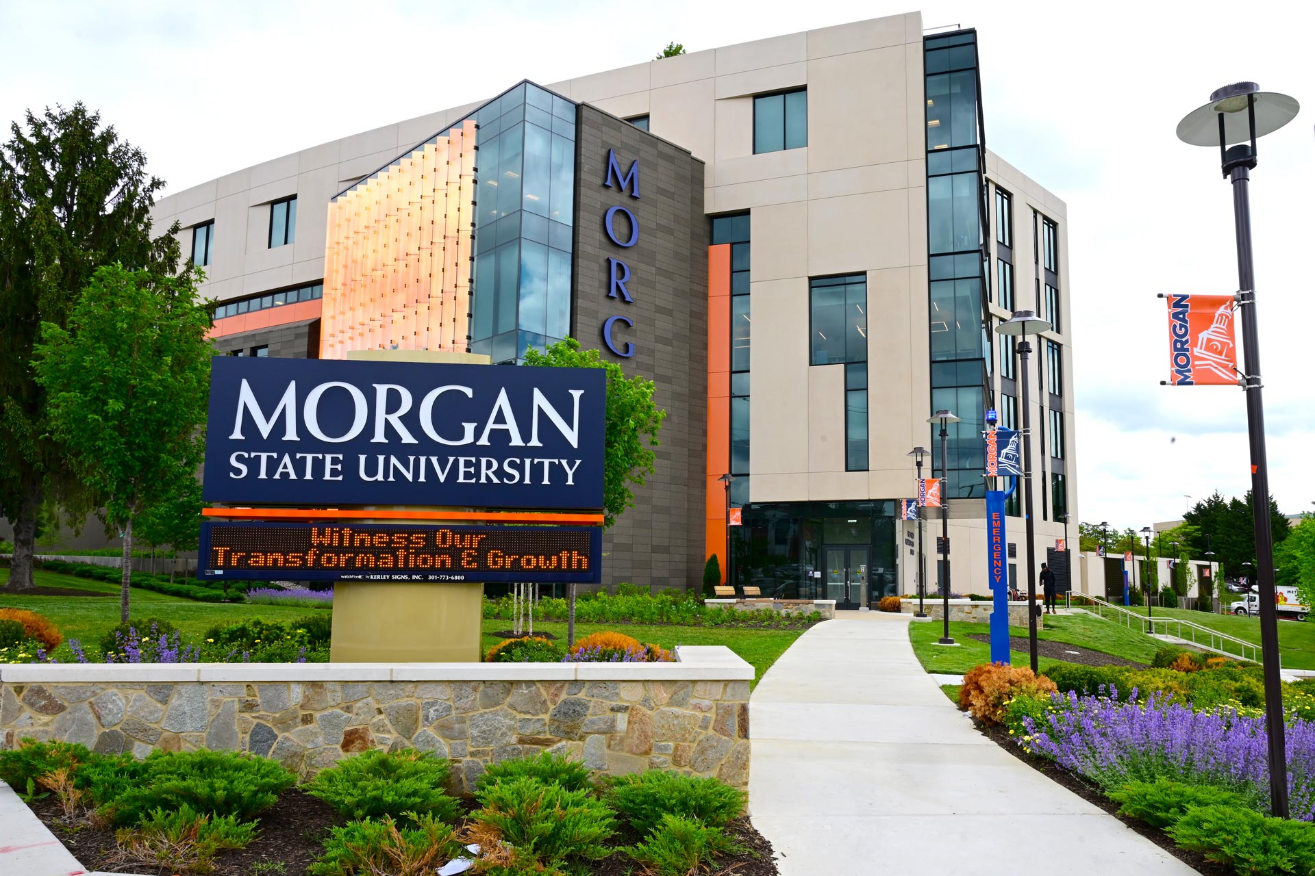 Health and Human Services Building with Morgan signage in front