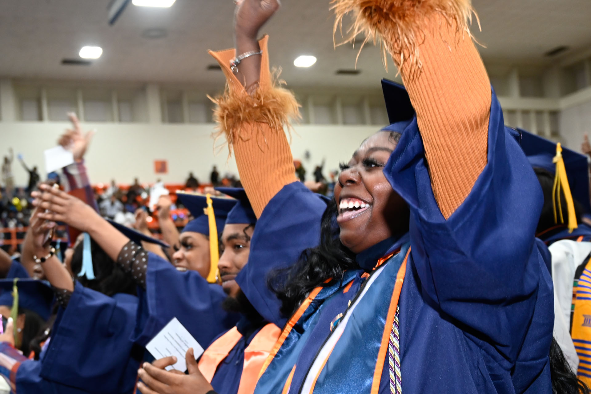 graduates cheering