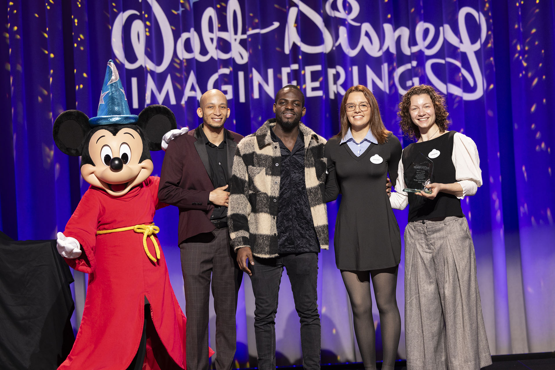 Mickey Mouse, Geoffrey Moore, Ricard Charles, Jesscarly Ramos, and Catherine Scharbach - Photo Courtesy of ©Disney and Photographer Mike Pucher