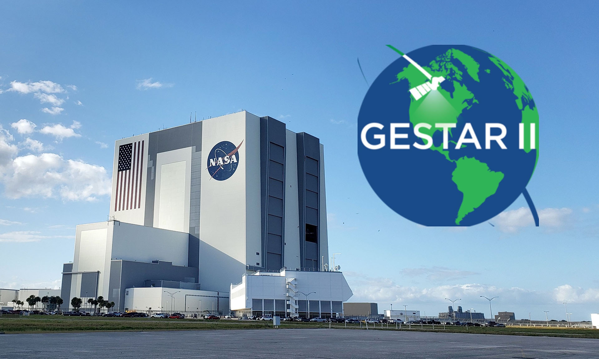 NASA building with GESTAR II logo over a globe