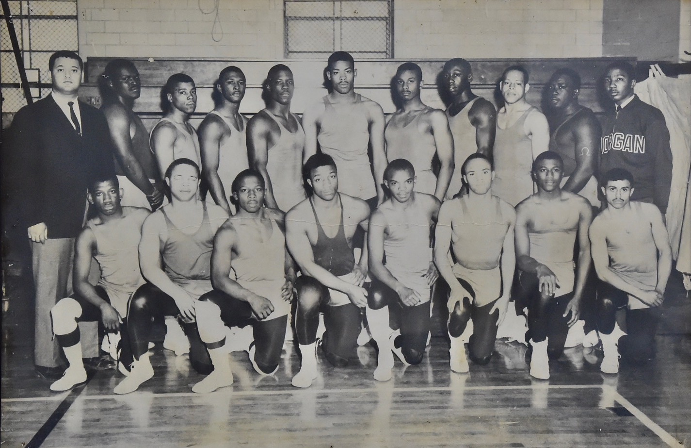 Historic photo of Morgan wrestling team