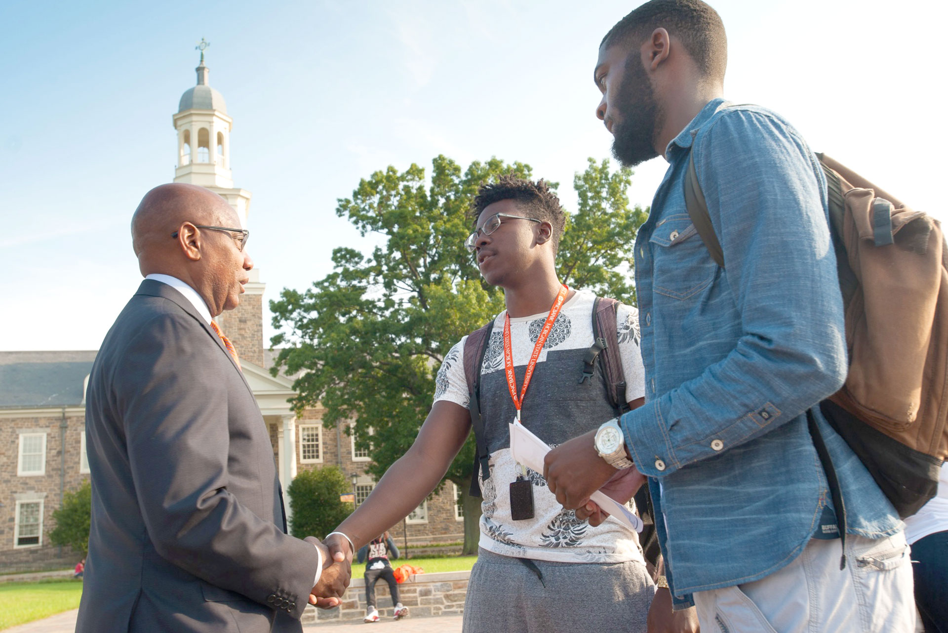 President Wilson Greeting Students